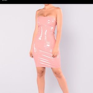 Mauve liquid latex dress
